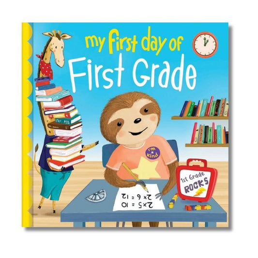 My First Day of First Grade Book. Sloth starting 1st grade.  - Little Gift Nook