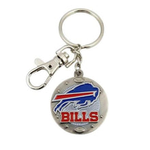 Load image into Gallery viewer, NFL Buffalo Bills Impact Keychain size. 1.5&quot; circlular with claw clasp and round metal keyring.