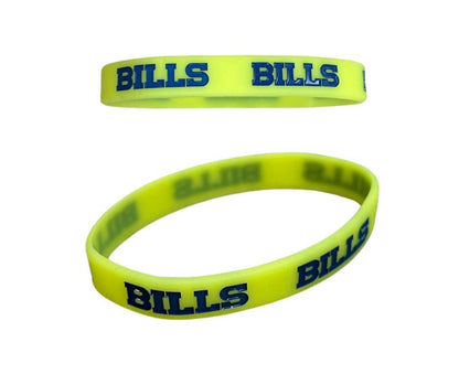 Yellow NFL Buffalo Bills Silicone Bracelets. Blue BILLS across. - Little Gift Nook