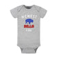 Newest Bills Fan Baby Bodysuit Baby Onesie. Light gray short sleeved baby onesie with white and red lettering and blue buffalo on front. - Little Gift Nook