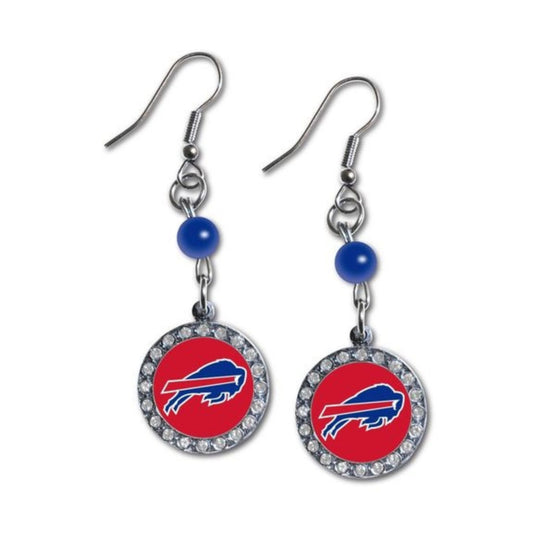 NFL Buffalo Bills Rhinestone Dangle Earrings - stainless steel hypoallergenic - Little Gift Nook