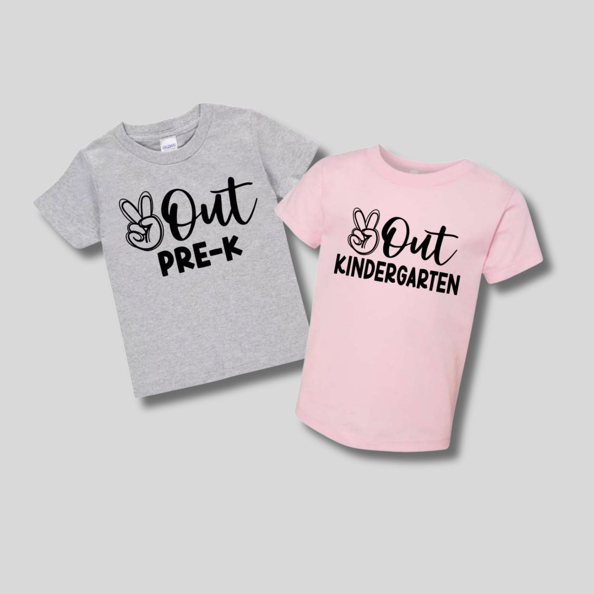 Peace Out Pre-K Kindergarten Shirt – Last Day of School - Gray or Pink Kids Tshirts with Peace Out Pre-K Kindergarten or 1st or 2nd Grade - Little Gift Nook
