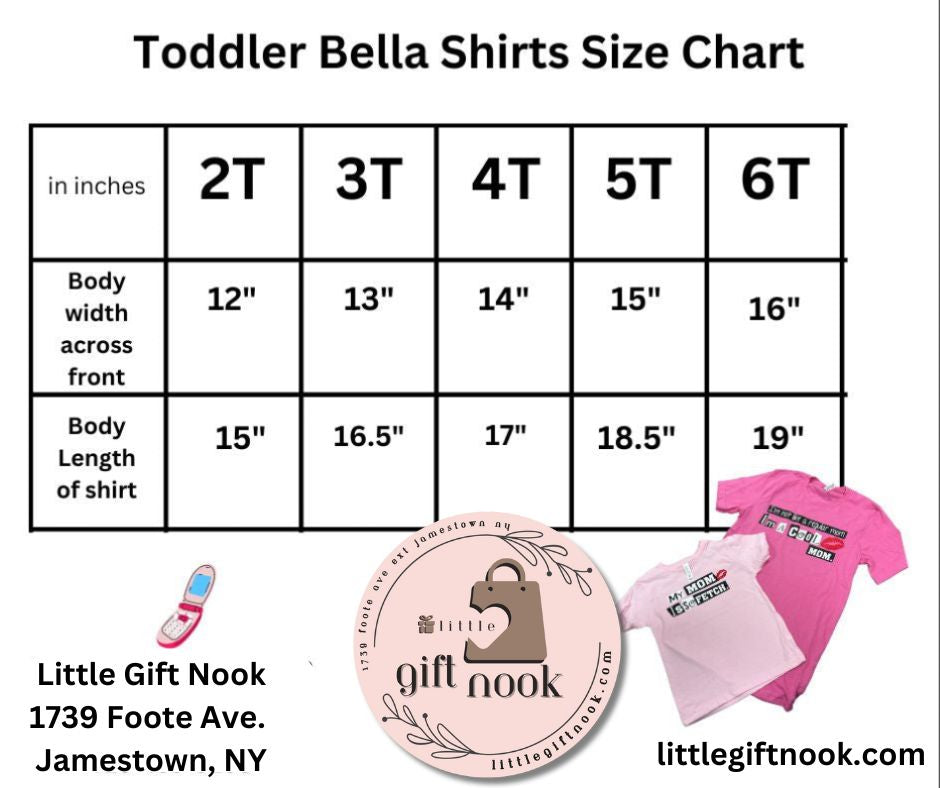 Pink Mom is so Fetch Kids Tshirt size chart.- Little Gift Nook