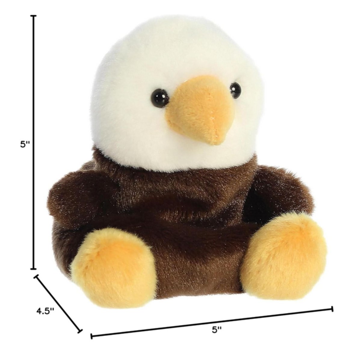 Aurora Adorable Palm Pals Murphy Bald Eagle Stuffed Animal size 5" tall and 5" wide - Pocket-Sized Play Plush - Little Gift Nook