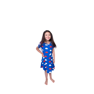 Red and Blue Buffalo Buttery Soft Baby Kids Dresses