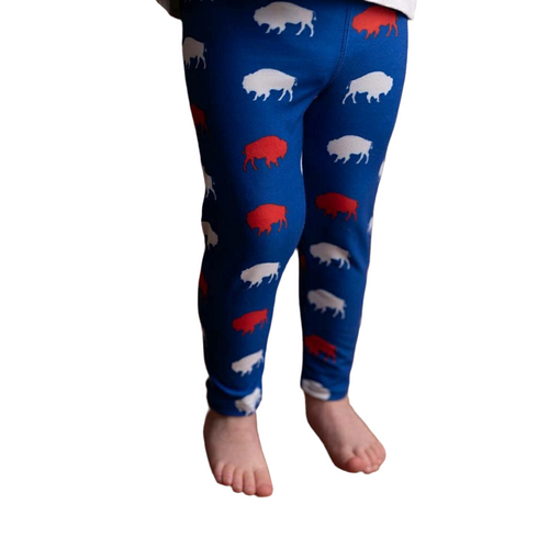 Kid's Red and Blue Buffalo Leggings All sizes - Little Gift Nook