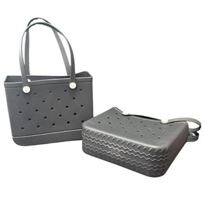 Rubber Beach Bag in Gray - Little Gift Nook