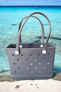 Rubber Beach Bag in Gray - Little Gift Nook