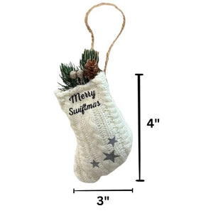 Swiftie Christmas Stocking Ornament.  Merry Swiftmas 4" hanging stocking ornament.  Little Gift Nook.