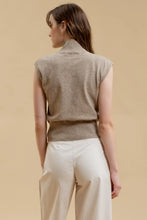 Load image into Gallery viewer, Turtleneck Sweater Knit Shell Top in Mocha