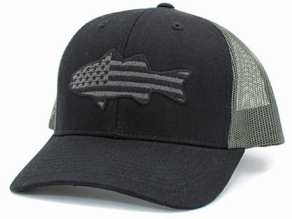 USA Flag Fish Patch Mens Hat. Embroidered. Adjustable hat.  - Little Gift Nook