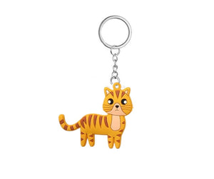 Cat Kitty Plastic Keychain