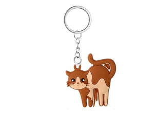 Cat Kitty Plastic Keychain