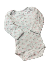 Load image into Gallery viewer, Preemie Girls White Pink Floral Print long sleeve bodysuit