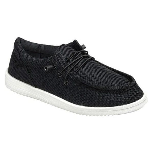 Woman's Black Slip on Boat Shoe