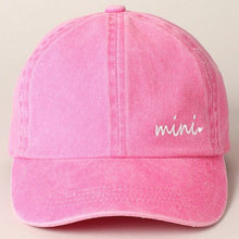 Load image into Gallery viewer, Kids &quot;Mini&quot; Embroidered Letters Pink Baseball Cap