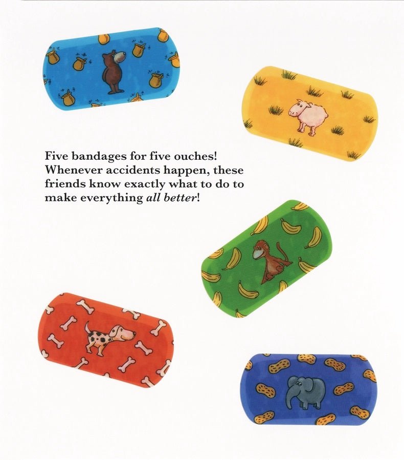 All Better reusable sticker bandages book stickers in 5 colors. 
