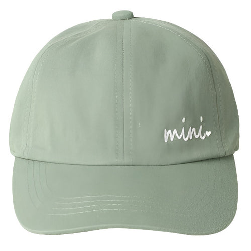 army green mini embroidered baseball hat for little girls.