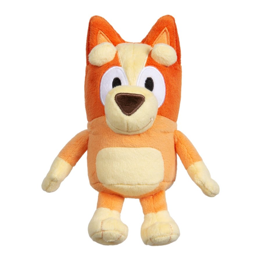 Bluey Bingo mini plush toy by Moose Toys, 7.5 inches tall, soft and cuddly stuffed animal, Bingo character front view on white background, perfect gift for toddlers and kids – Little Gift Nook