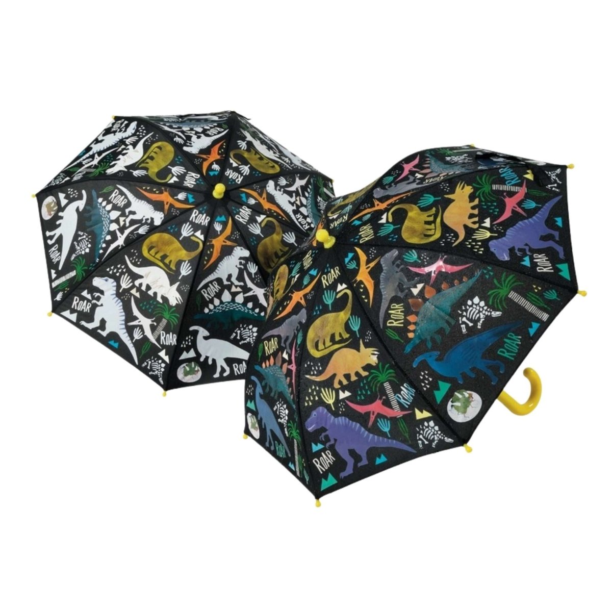 black dinosaur color reveal umbrella when wet for kids. - Little Gift Nook