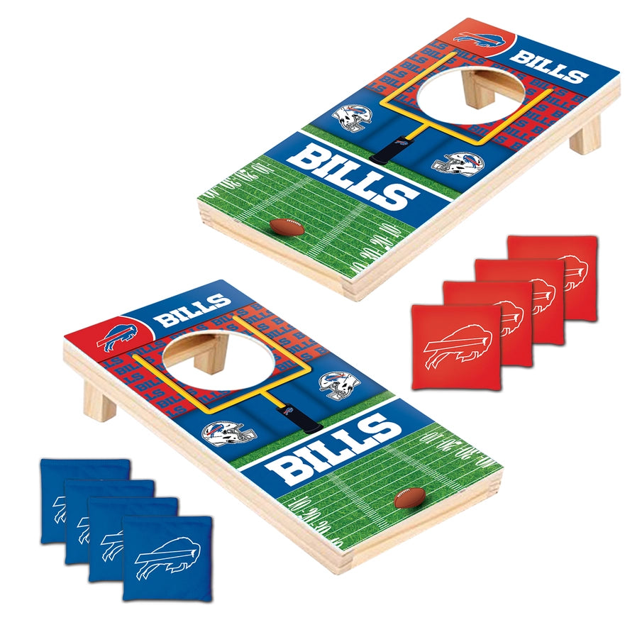 NFL Buffalo Bills Tabletop Cornhole game - Officially Licensed wooden game with 8 mini bean bags - Little Gift Nook