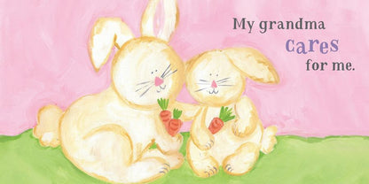 Grandma Loves Me Board book inside with 2 bunnies. - Little Gift Nook