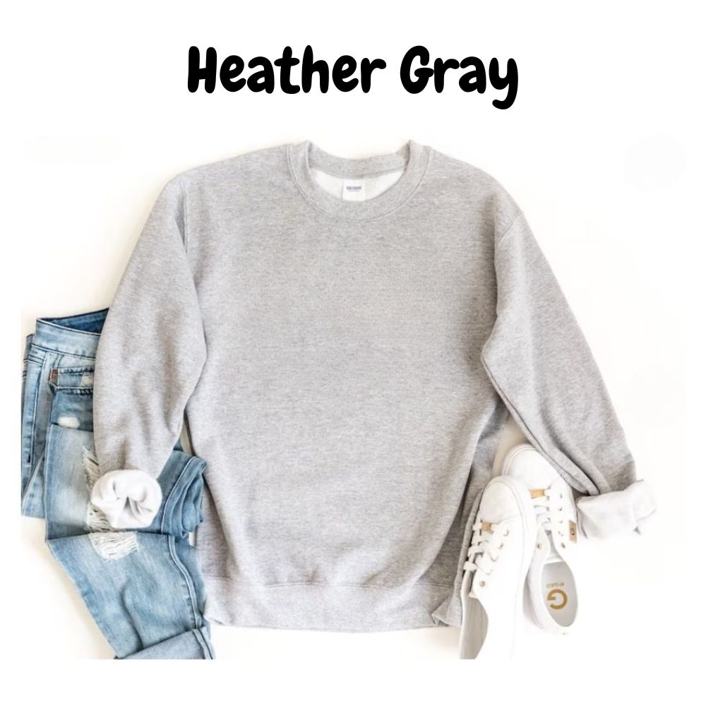 adult heather gray crewneck sweatshirt - Little Gift Nook