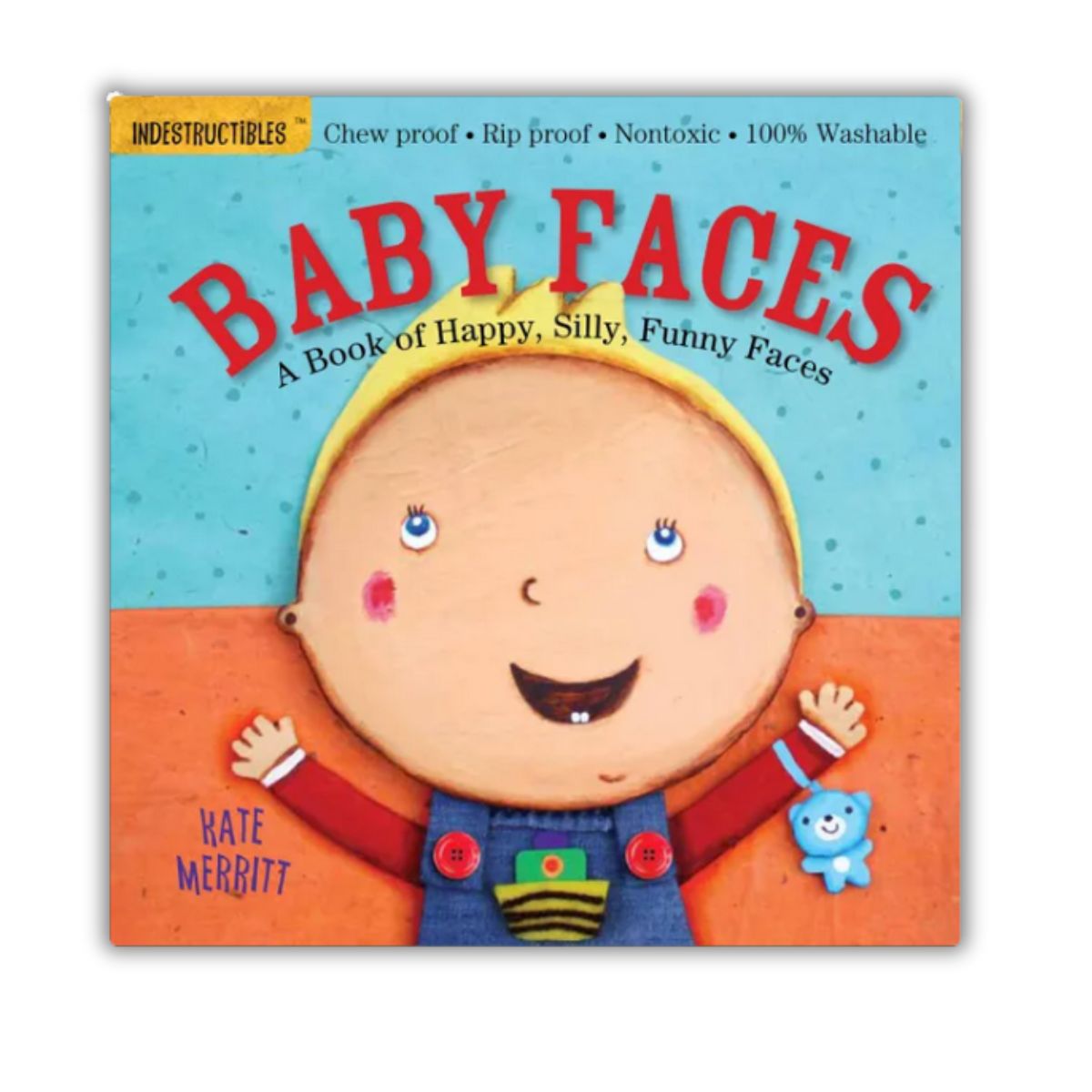 Indestructibles baby Book titled 'Baby Faces' with a colorful cover featuring a child's face and text on a white background - Little Gift Nook