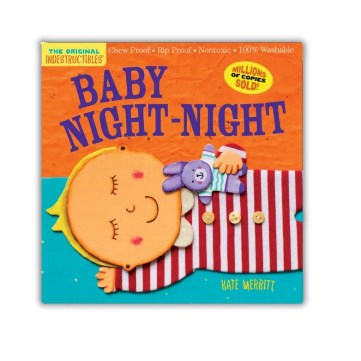 Indestructibles chew and rip proof baby book titled 'Baby Night-Night' with a colorful cover featuring a cartoon character and text - Little Gift Nook