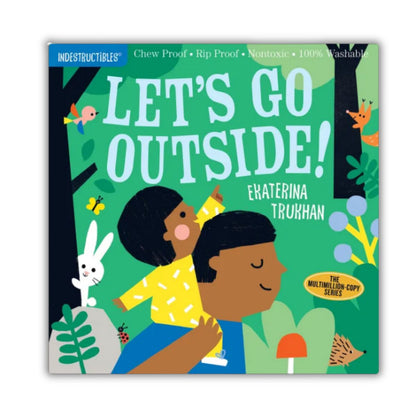 Indestructibles children's book titled 'Let's Go Outside!' with colorful cover and illustrations of children and nature - Little Gift Nook