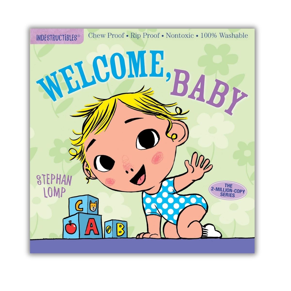 Indestructible Welcome, Baby chew, rip proof baby book on white background - Little Gift Nook