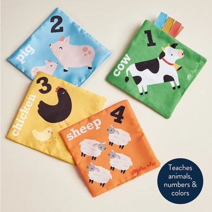 Itzy Sensory Scarves Barnyard Toy for baby 4 colored numbered textured sensory scarves - Little Gift Nook