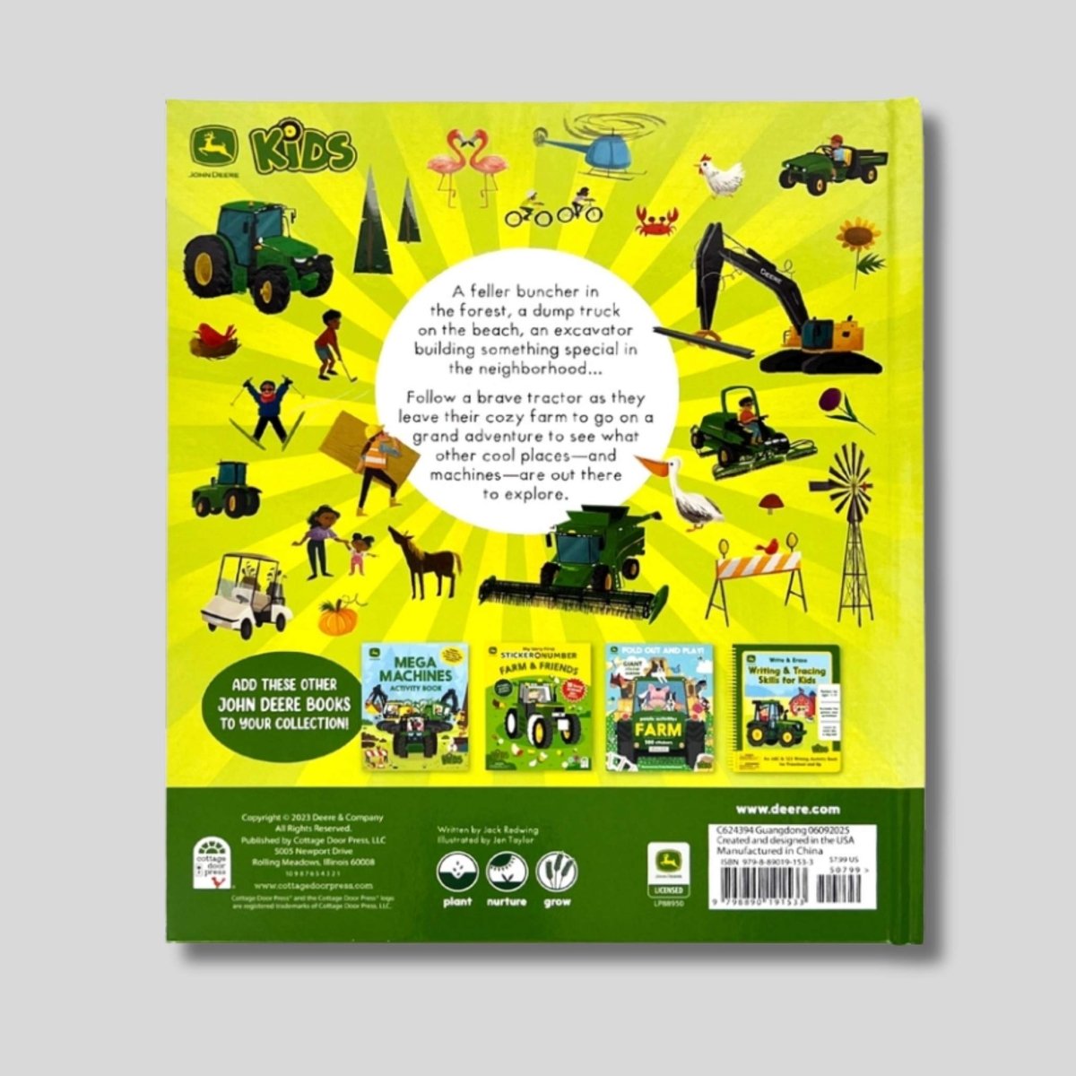 Back cover of John Deere Kids I spy book.