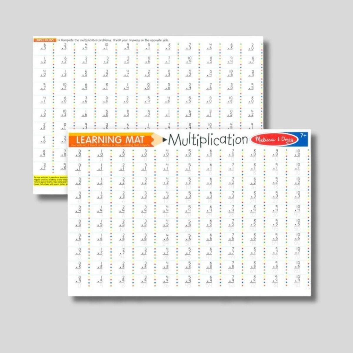 Melissa & Doug double sided wipe off multiplication learning mat. - Little Gift Nook
