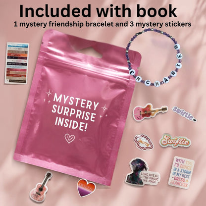Pink mystery surprise bag with music-inspired stickers included in the My Sticker Dress-Up: Swifties Wedding Activity Book bundle.