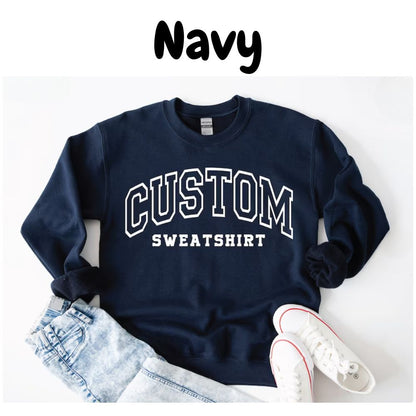 adult navy custom crewneck sweatshirt - Little Gift Nook