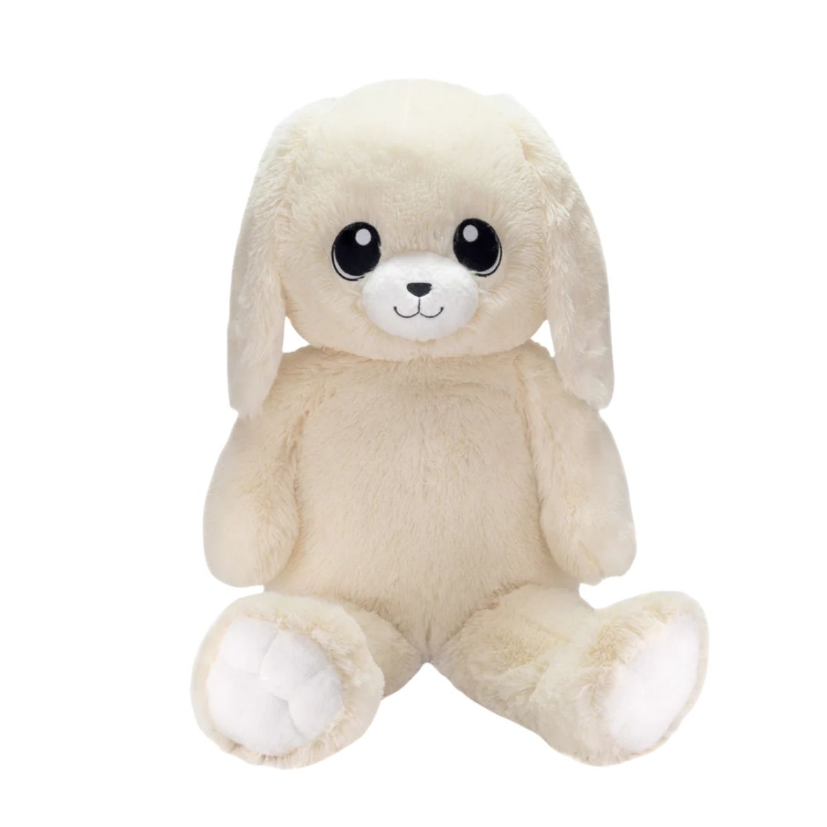 White 16" plush stuffed bunny sitting on white background. Little Gift Nook