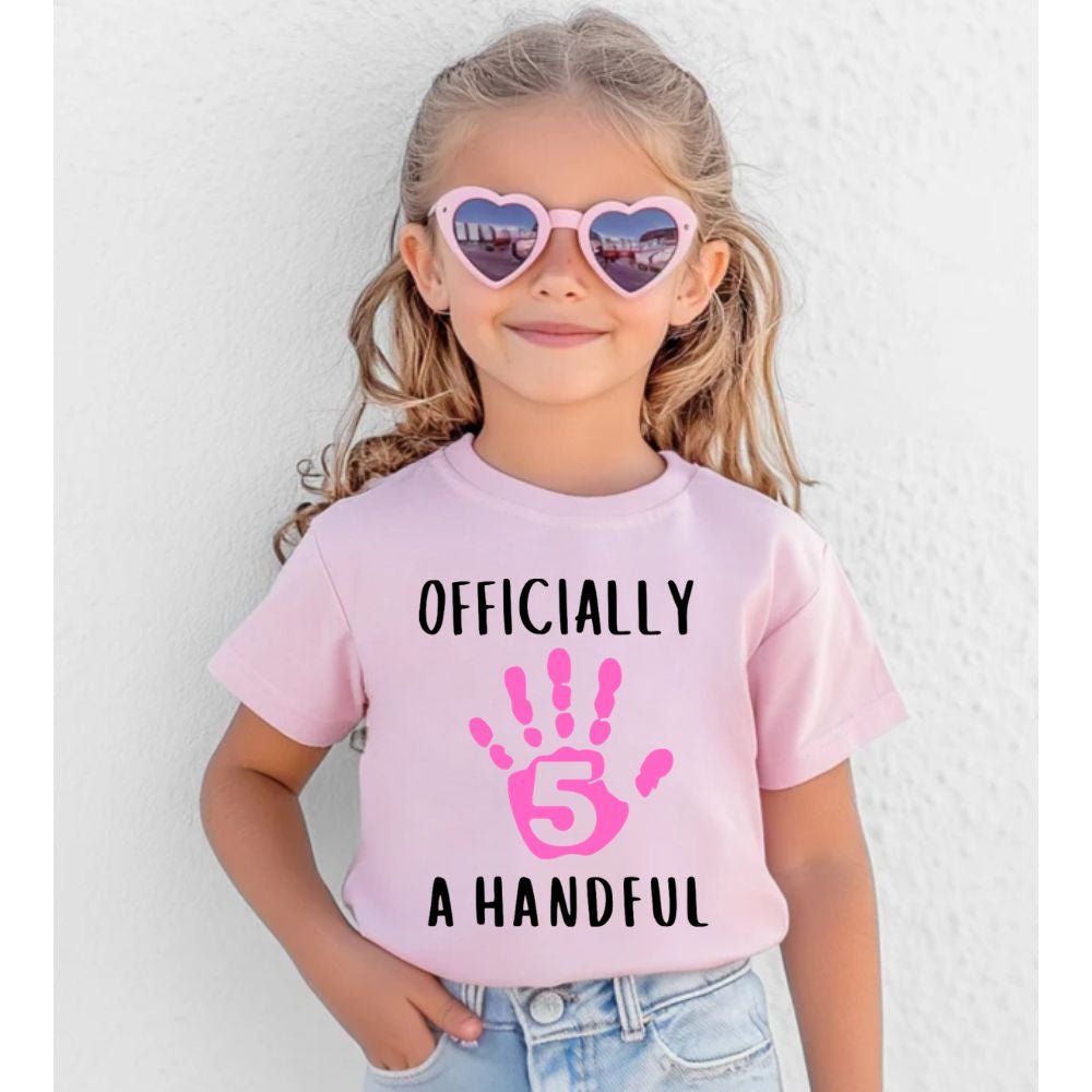 Officially 5 – A Handful Birthday Shirt for Kids - Little Gift Nook