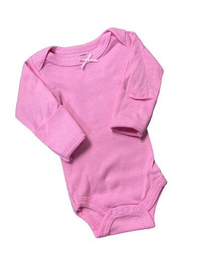 Preemie Girls Dark Pink long sleeve bodysui