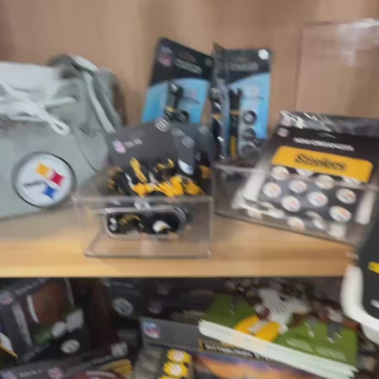 video of Pittsburgh Steelers baby board helmet shaped book with inside pages at the Little Gift Nook Jamestown, NY