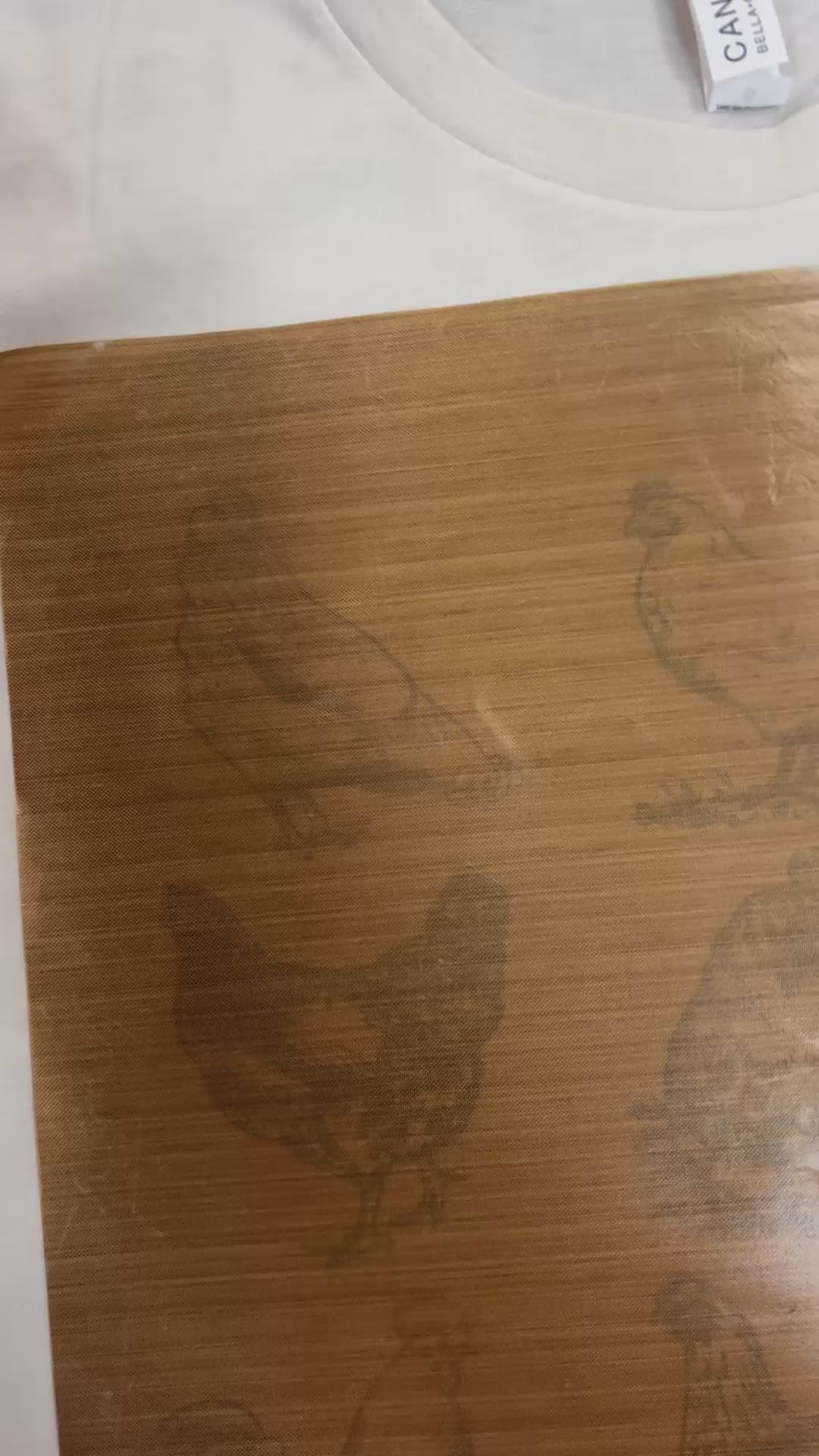 Video of custom pressed chicken sketch t-shirt at the Little Gift Nook Jamestown, NY