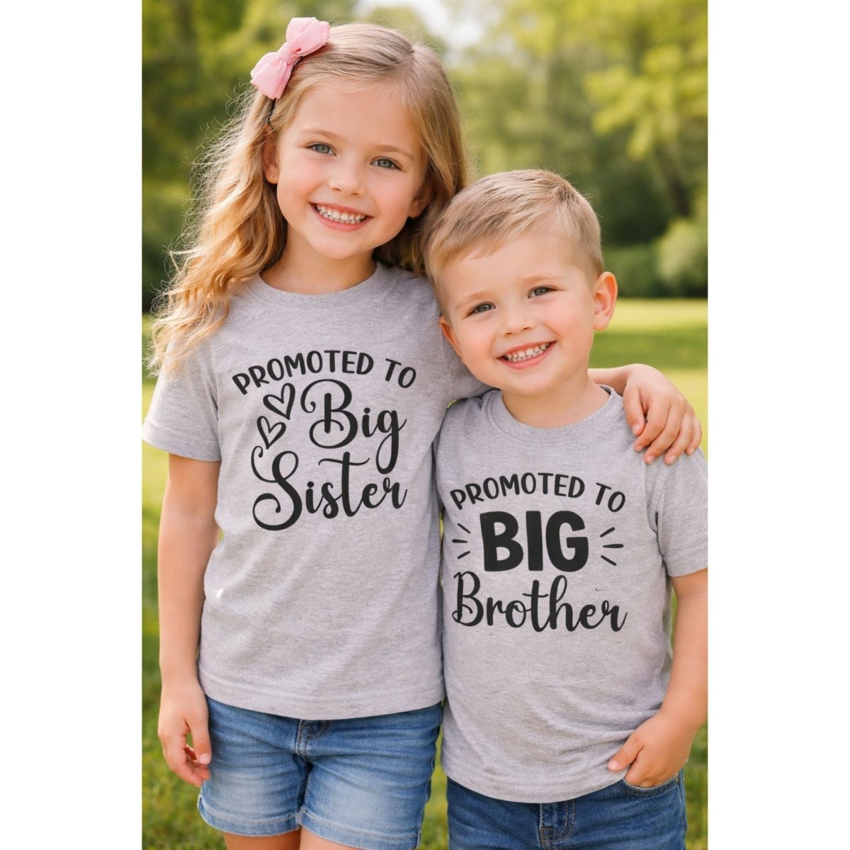 Promoted to Big Brother / Big Sister Shirt – Sibling Announcement Kids Shirt - Little Gift Nook