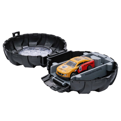 Rollin' Launch ‘N Race car launcher toy. Plastic tire opens to reveal random toy car and launcher button. - Little Gift Nook