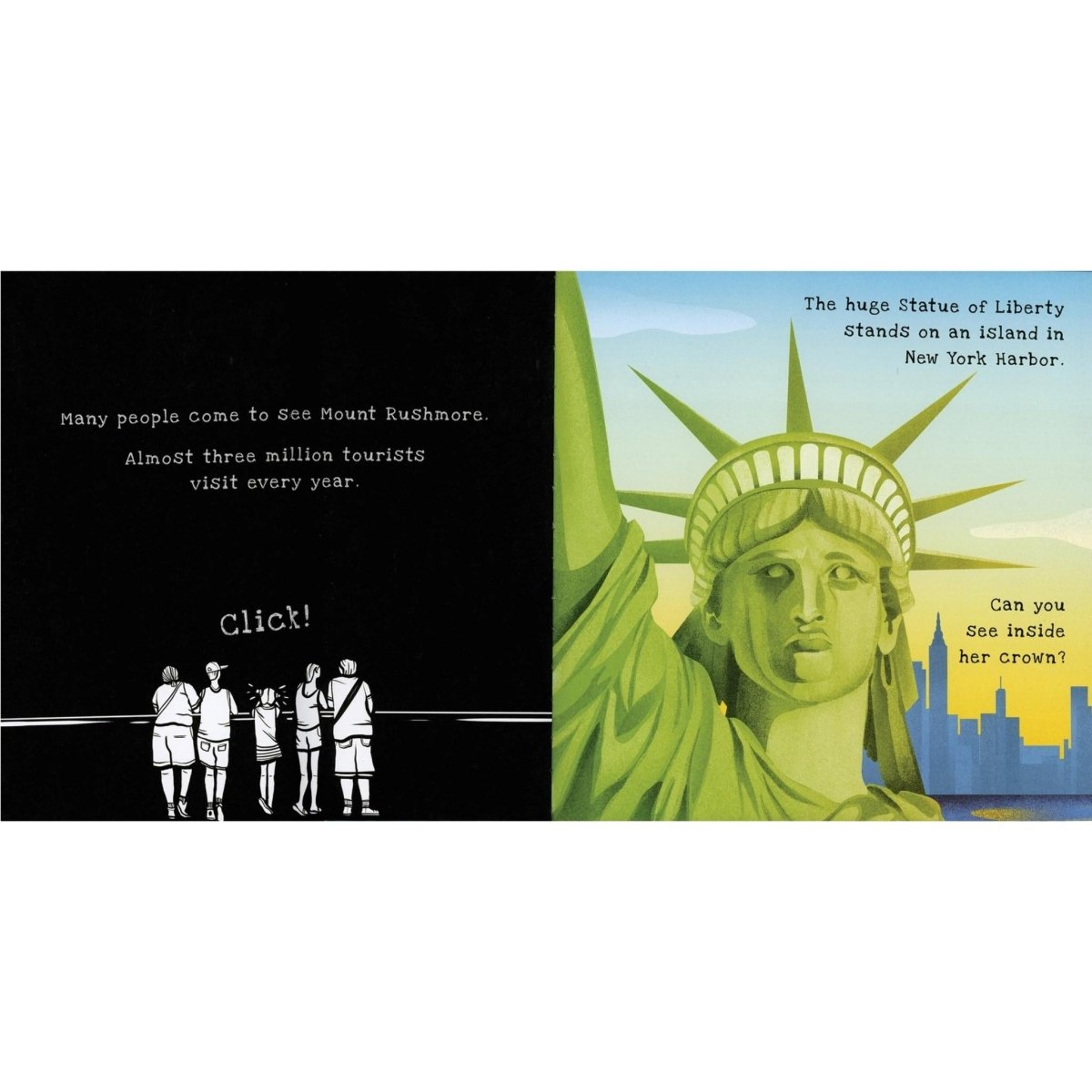 Shine-A-Light: Wonders of the USA Book statue of liberty. 