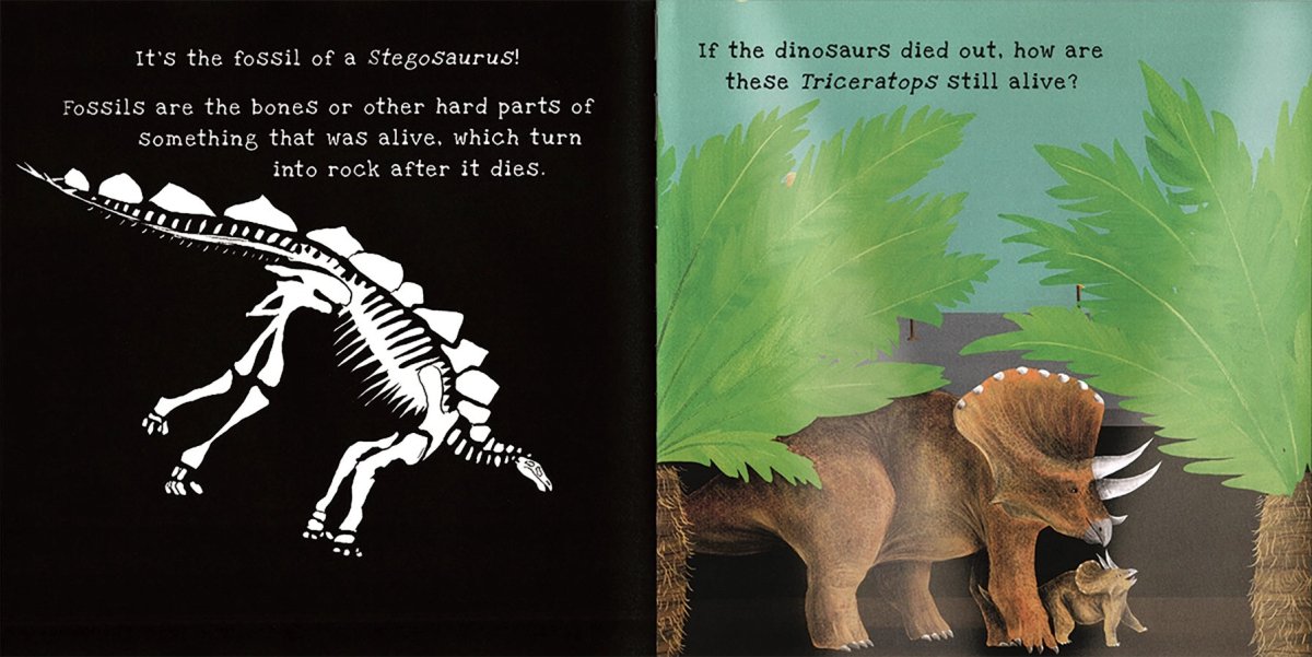 Shine-A-Light: Dinosaurs Book with triceratops and fossil. 