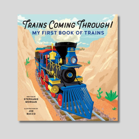 Trains coming through! My first book of trains soft cover book. Little Gift Nook