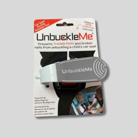 Unbuckle Me Car Seat Buckle Release in Gray.  Prevents thumb pain and broken nails when unbuckling a child's car seat.  - Little Gift Nook