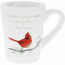 Load image into Gallery viewer, white red Cardinals Appear 13 oz Mug