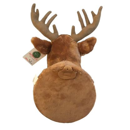 Back view of Whitetail Deer Buck Plush Wall Mount. Flat back with hanging hook. - Little Gift Nook