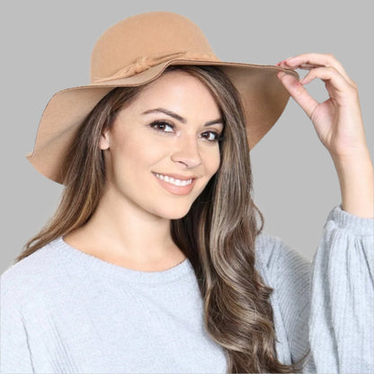 woman in beige braided sun hat - Little Gift Nook